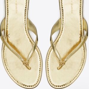 Tory Burch Classic Flip Flop Crinkle Metallic Leather